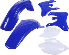 Load image into Gallery viewer, Acerbis blue plastic kit with various plastic parts for motorcycle repair, shown in an organized layout.
