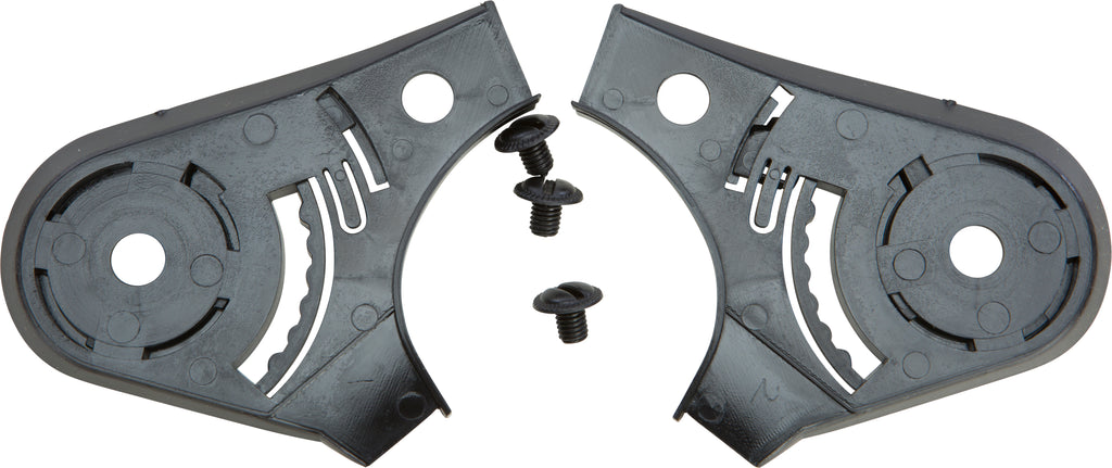 Fly Racing Tourist helmet ratchet plates pair with 4 screws, durable motorcycle helmet accessories for secure fit.