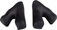 Load image into Gallery viewer, Fly Racing Rayce Helmet cheek pad in black, 35mm thickness, shown fitted inside a motorcycle helmet for comfort and fit.