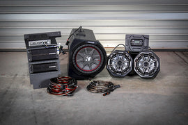 SSV Works SSV 3 Speaker Kickr Kit for Polaris General 63-4908, showing the mounted speakers and wiring components
