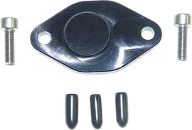 WSM Performance Parts oil block off plate for 650/750/780 intake and carb fuel system, black metal component.