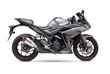 Load image into Gallery viewer, Yoshimura At2 Street exhaust for Yamaha 960-1574, stainless steel with carbon fiber end cap, designed for street motorcycle performance.