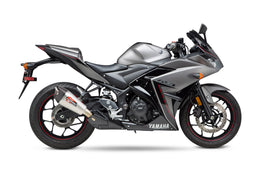 Yoshimura At2 Street exhaust for Yamaha 960-1574, stainless steel with carbon fiber end cap, designed for street motorcycle performance.