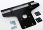 KFI Products UTV plow mount kit with brackets for secure attachment, shown in black metal with mounting hardware.