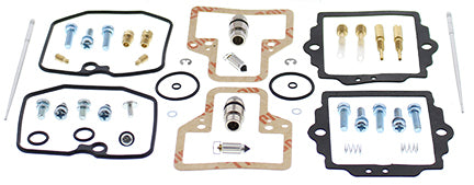 All Balls carburetor rebuild kit 141-8885 for intake and fuel system, showing gaskets, seals, and small components on a white background.
