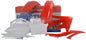 Red Polisport Plastics body kit for motorcycles, featuring durable plastic panels and a sleek design.