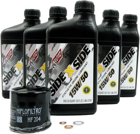 Klotz Oil Sidexside Oil Change Kit with 15w50 oil and Yamaha oil filter, chemical products for vehicle maintenance