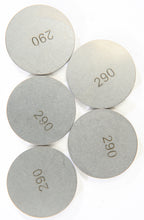 Load image into Gallery viewer, K&amp;L Engine Valve Shims 2.90mm x 29mm, 5-pack, for automotive engine maintenance, showing shiny metal shims on a clean surface.