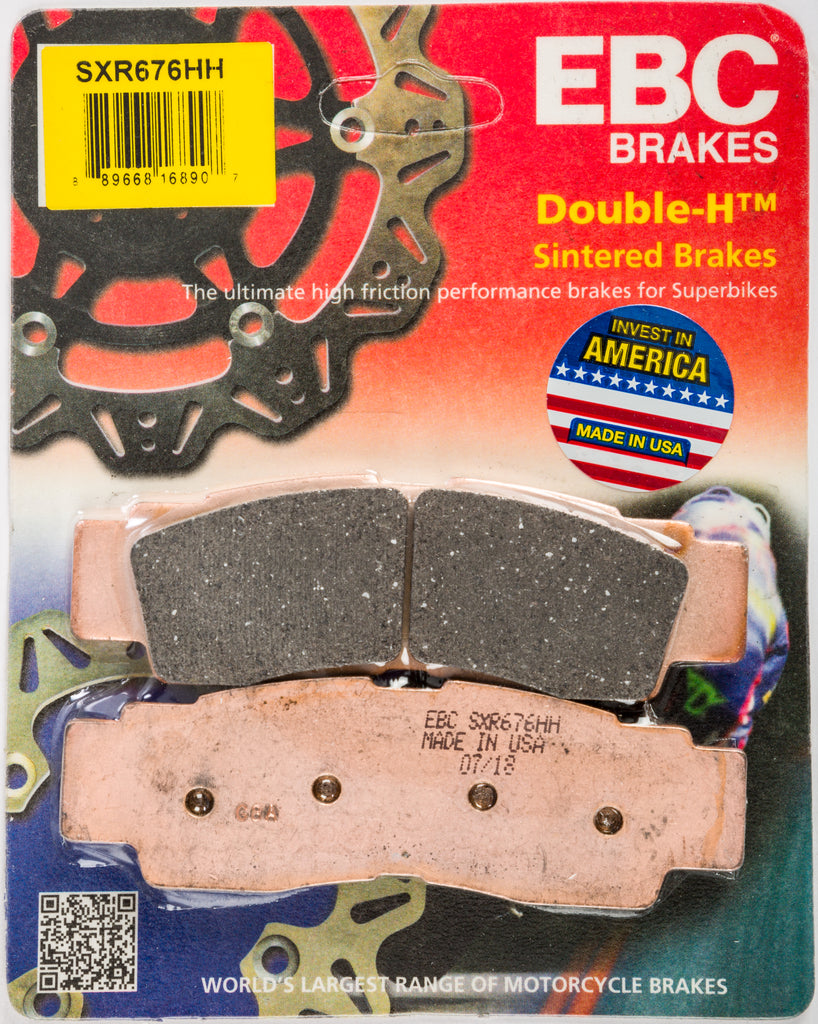 EBC Motorcycle Brakes SXR676HH Sintered Brake Pads, high-performance brake pads for motorcycles, with metal backing and friction material