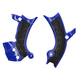Acerbis X-Grip Frame Guard in blue and black for Yamaha motorcycles, protecting the frame with durable, high-quality material.