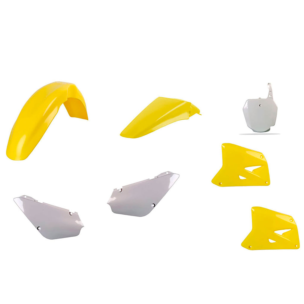 Polisport Plastics OEM color plastic body kit, detailed view showing the smooth, molded surface and vibrant color.