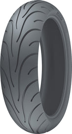 Michelin Pilot Road 2 rear motorcycle tire 180/55ZR17 with tread pattern and sidewall details, designed for touring bikes