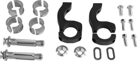 Acerbis X-Strong Mounting Kit in black with metal brackets and screws, designed for secure motorcycle accessory installation.