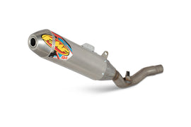 FMF Racing Q4 Hex S/A exhaust muffler with sleek metal finish, designed for enhanced performance.