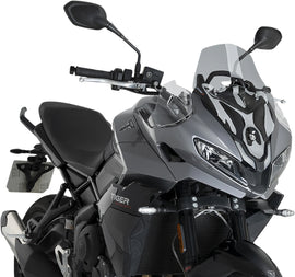 PUIG Sport Smoke Windscreen for motorcycle, featuring a sleek tinted design and aerodynamic shape.