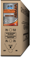 Load image into Gallery viewer, Bel-Ray Big Twin Transmission Oil 85W-140 in a 6-gallon bib container, suitable for motorcycle or heavy-duty gear transmission.