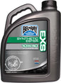 Bel-Ray Exs Full Syn Ester Oil 10W-40 engine oil container, 4-liter size, in a case of four bottles, used for automotive lubrication.