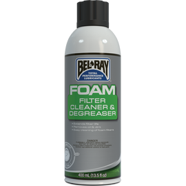 Bel-Ray Foam Filter Cleanr & Degreaser 400ml bottle, industrial chemicals for cleaning and degreasing filters, 12-pack case