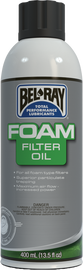 Bel-Ray Foam Filter Oil Spray 400ml bottle, a chemical product used for cleaning and maintaining foam filters.