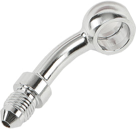 Chrome Goodridge 35 Degree Banjo Brake fitting with 7/16 inch size, featuring a sleek, polished finish and detailed threading.