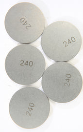 K&L Engine Valve Shims 2.40mm x 29.5mm, set of 5, showing shiny metal shims for engine valve adjustment.