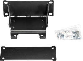Warn winch mounting kit bracket for secure installation, featuring metal construction and mounting hardware for off-road vehicles.