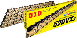 D.I.D 520VX3 Rivet Masterlink in gold, motorcycle chain link with M/L size, featuring the 690-17002 model number.