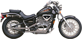 Chrome Cobra Blvd Drag Pipes exhaust for Honda VTX600 1988-1998, shown on a motorcycle with polished chrome finish.