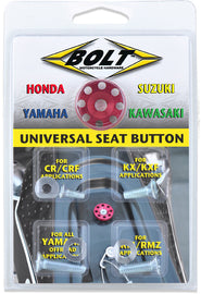BOLT anodized seat button, hardware fastener with a sleek finish, designed for secure fitting and durability.