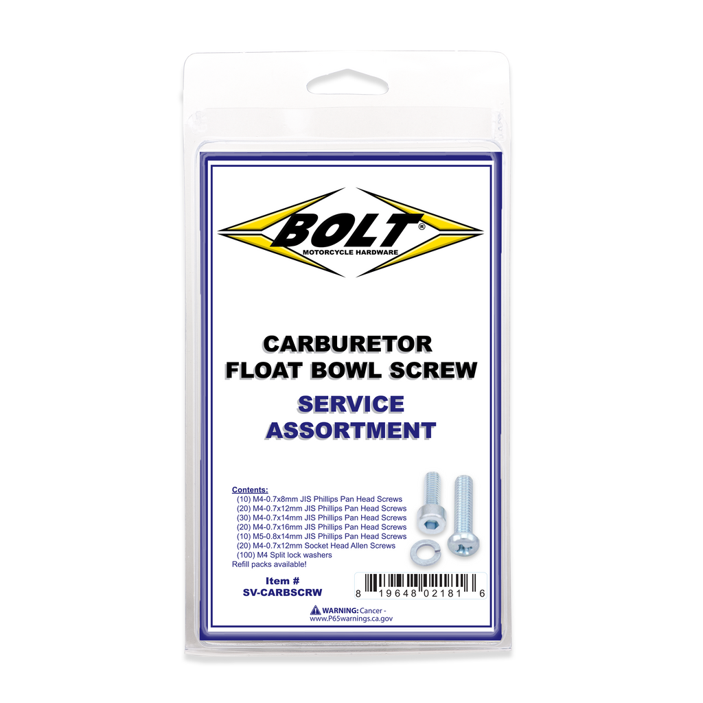 BOLT Carburetor Float Bowl Screws Assortment Kit with 210 fasteners for small engine repair and carburetor maintenance.