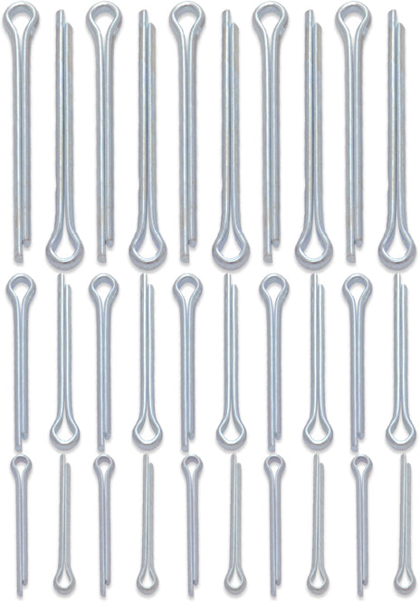 BOLT cotter pin assortment kit with 75 metal fasteners for hardware and fittings, ideal for securing mechanical components.