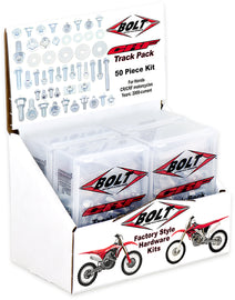 BOLT CRF Track Pack 6-pack of hardware fasteners and fittings for secure assembly, displayed in packaging.