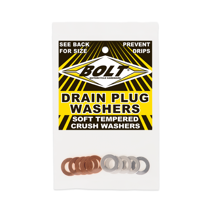 BOLT Crush Washers 10x18mm pack with 5 aluminum and 5 copper washers, hardware fasteners and fittings for secure assembly.