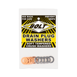 BOLT Crush Washers 12x20mm, 10-pack with 5 aluminum and 5 copper washers for hardware and fastener fittings.