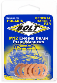 BOLT copper engine drain plug washer M12x20, set of 5, durable fastener fitting for automotive engine maintenance