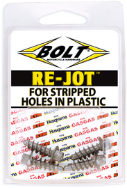 BOLT Euro Re-Jot body panel screws for repairing stripped holes in plastic, designed for automotive and hardware applications.