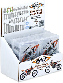 BOLT Euro Style Track Pack II, 6-piece hardware and fasteners set, designed for secure fittings and track installations.