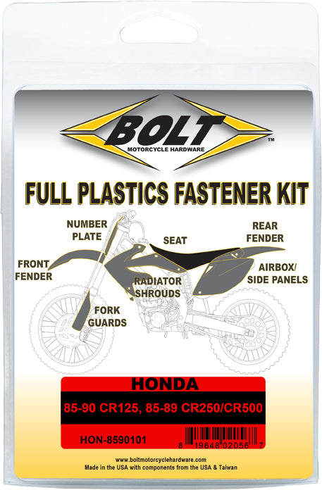 BOLT Full Plastic Fastener Hon 020-00510, a durable plastic fitting for hardware and fastener applications, shown in close-up.