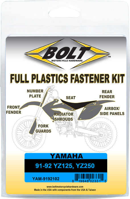 BOLT full plastic fastener Yam 020-00911, a durable hardware fitting with a secure fastening design.