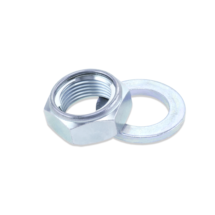 BOLT locking axle nut 20mm in black, made of durable hardware fastener material, designed for secure wheel attachment.