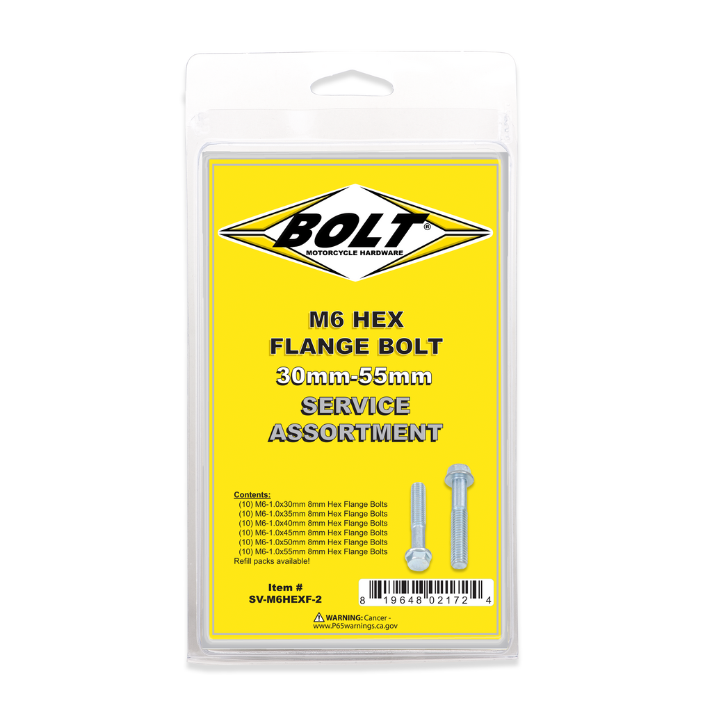 BOLT M6 8mm hex flange bolt assortment kit with 60 pieces, ideal for hardware and fastener projects.