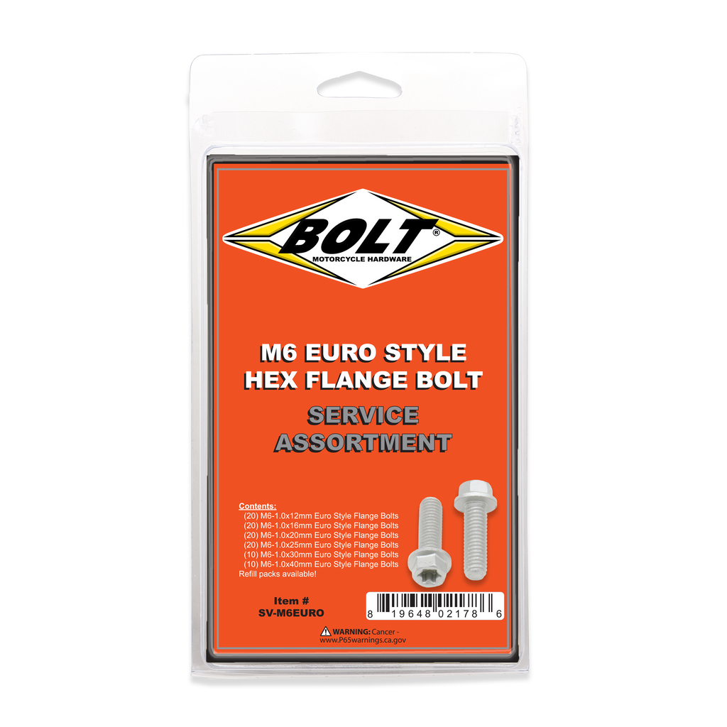 BOLT M6 Euro Torx flange bolt assortment kit with 100 fasteners, ideal for hardware and fitting applications