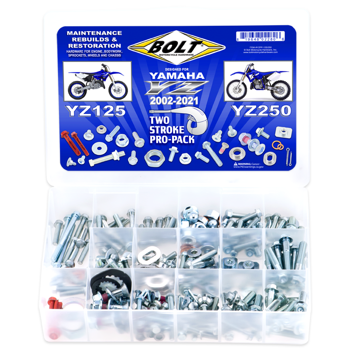 BOLT BOLT Propack YZ125/250 2002-2021 hardware fittings, fasteners, and hardware for motorcycle maintenance.