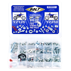 BOLT Propack hardware fittings and fasteners for Yamaha YZ125 and YZ250 models from 2002 to 2021, BOLT brand.