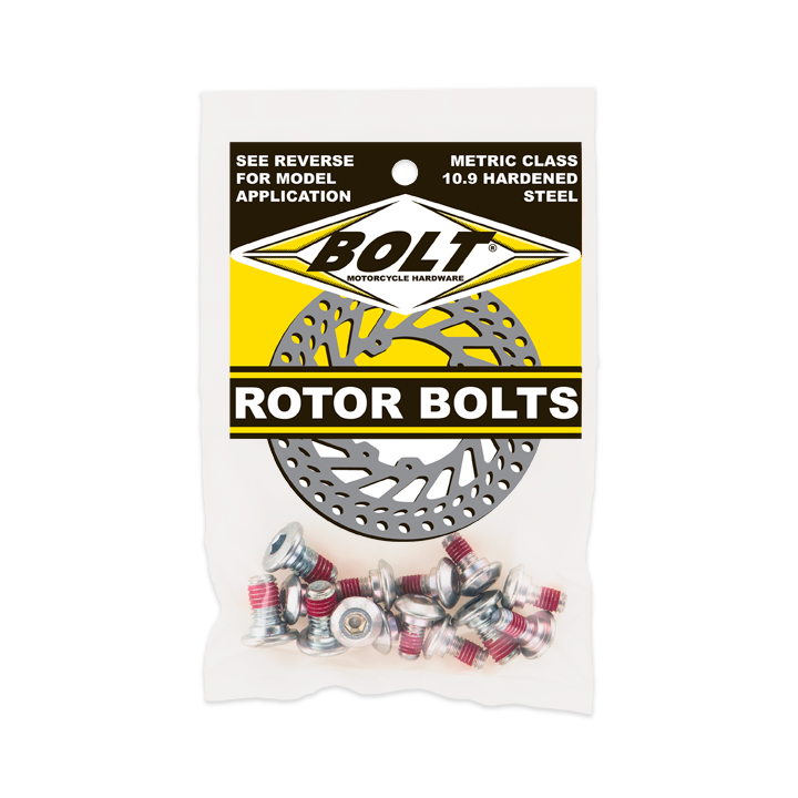 BOLT rotor bolts for Suzuki and Kawasaki motorcycles, durable hardware fasteners for secure fitting and reliable performance.