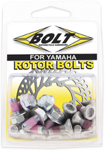 Load image into Gallery viewer, BOLT Yamaha rotor bolts, hardware fasteners for motorcycle brake system, durable metal fittings with threading.