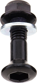 Black BOLT sprocket fasteners, 6-pack, durable hardware fittings for secure bike or machinery assembly.