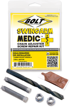 Load image into Gallery viewer, BOLT Swingarm Medic Chain Adjuster Repair Kit hardware for motorcycle, includes fasteners and fittings for chain tension adjustment