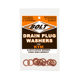 BOLT drain plug washers for 2/4 stroke KTM models, designed for oil filter maintenance and replacement.
