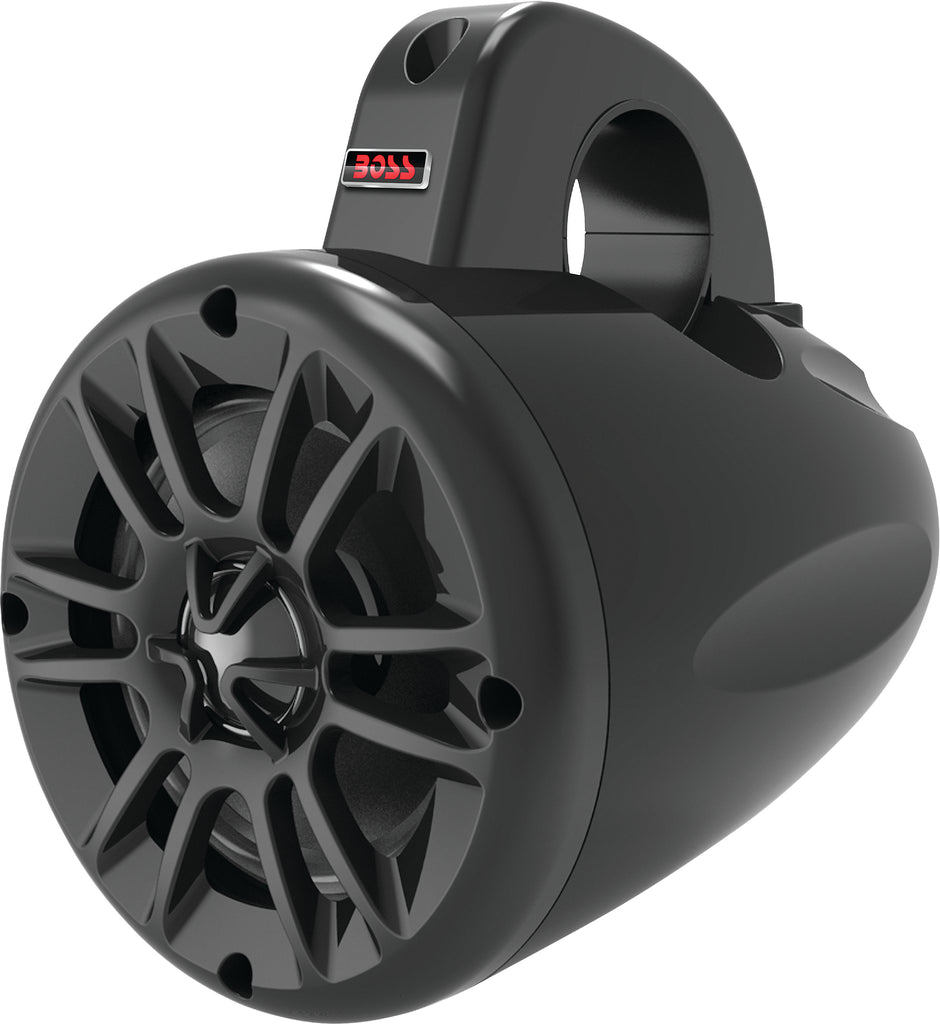 Black Boss Audio 400W 4-inch 2-way tower speaker for audio and communication systems.